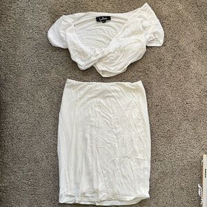 White two piece body on dress